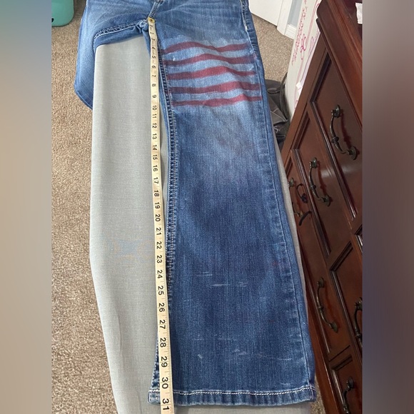 Ariat Real Denim Jeans American Flag girls size 16 - Picture 7 of 11